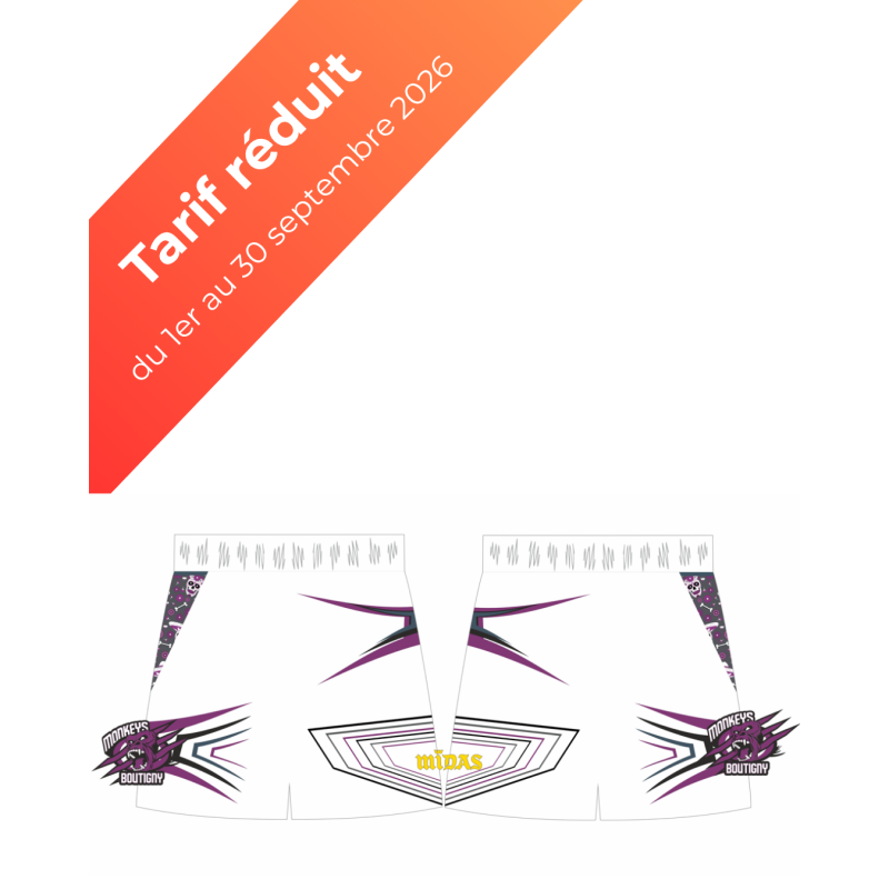 Short de sport sublimé enfant/adulte